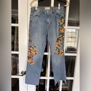 Free People embroidered Jeans